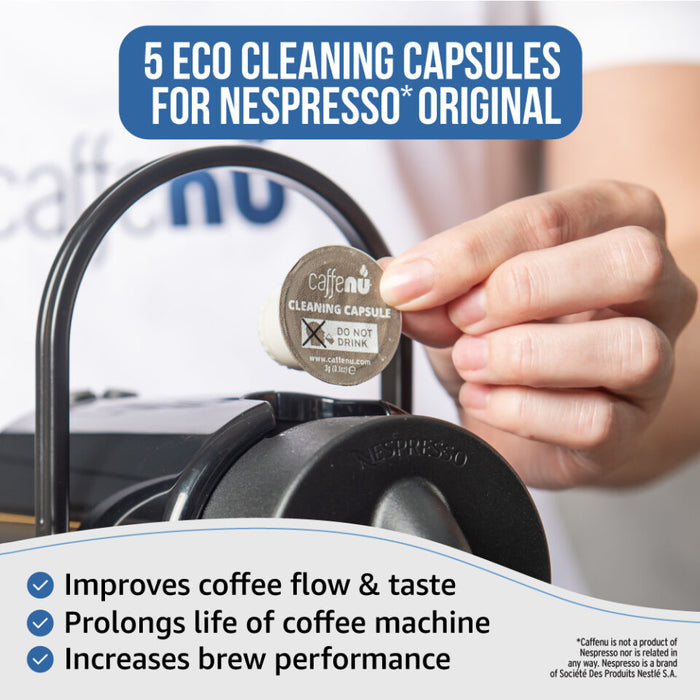 Caffenu® Eco Cleaning Capsules – For Nespresso® Original Machines (5 Capsules)