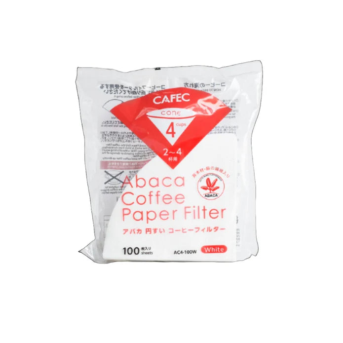 Cafec - Abaca Paper Cone Filter Cup 4 - 100 Sheets