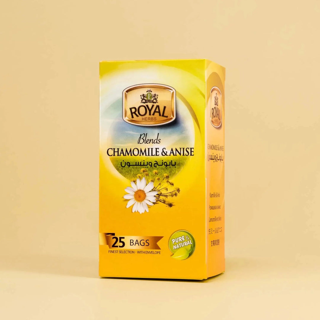 Royal Herbs - Chamomile & Anise Herbal Tea - 25 tea bags | رويال اعشاب - شاي اعشاب بنكهة بابونج و ينسون - 25 كيس شاي