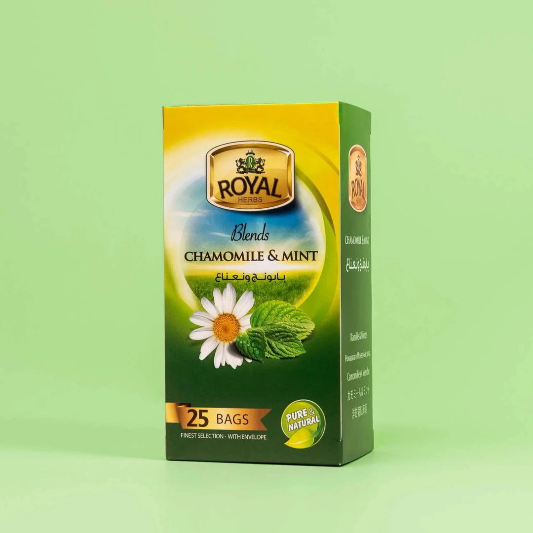 Royal Herbs - Chamomile & Mint Herbal Tea - 25 tea bags | رويال اعشاب - شاي اعشاب بنكهة بابونج ونعناع - 25 كيس شاي
