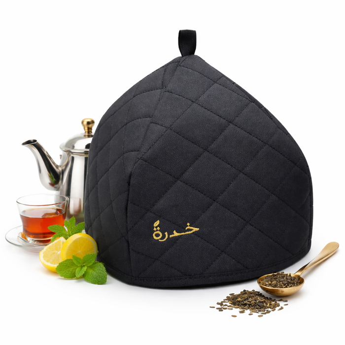 خدرة - غطا غوري الشاي لون اسود الحجم كبير 1.5 مل | Khadra - Tea pot cover black Big size 1.5 L