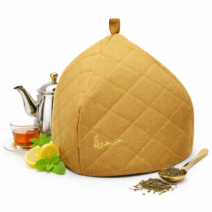 خدرة - غطا غوري الشاي لون بيج الحجم صغير 800 مل | Khadra - Tea pot cover Beige Big size 800 ml