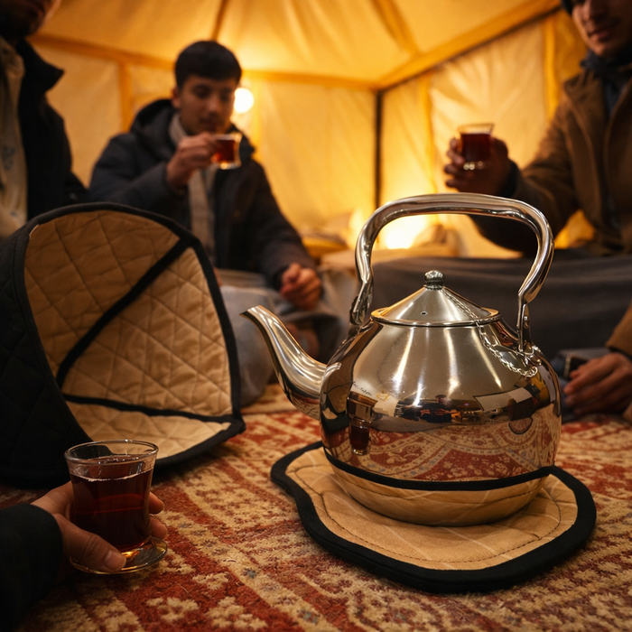 خدرة - غطا غوري الشاي لون اسود الحجم كبير 1.5 مل | Khadra - Tea pot cover black Big size 1.5 L