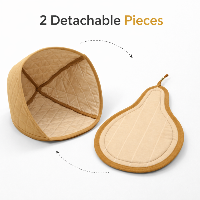 خدرة - غطا غوري الشاي لون بيج الحجم صغير 800 مل | Khadra - Tea pot cover Beige Big size 800 ml