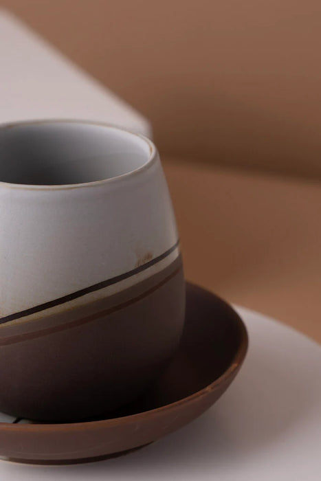 وابا - كوب سيراميك مع قاعدة 150 مل | Waba - Ceramic cup with Saucer 150 ml L10