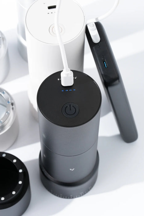 Varia EVO – Hybrid Coffee Grinder, Manual + Electric 140-StepGrinder with 38mm 45W White