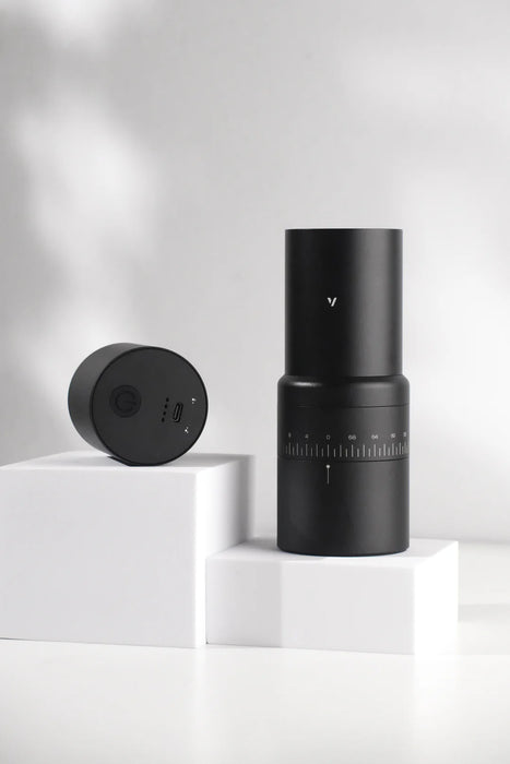 Varia EVO – Hybrid Coffee Grinder, Manual + Electric 140-StepGrinder with 38mm 45W White