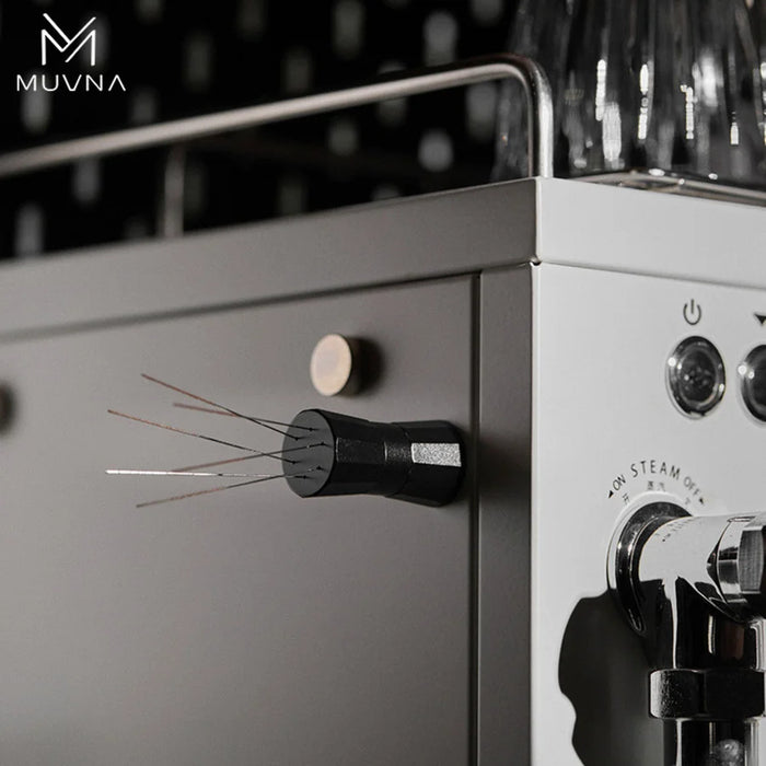 MUVNA Magnetic WDT Coffee Needle Distributor – Black | موزع قهوة MUVNA المغناطيسي بالإبر WDT – أسود