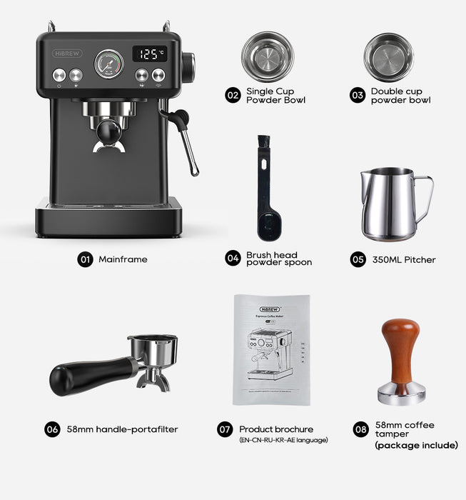 HiBrew H10A – Semi Automatic Espresso Coffee Machine (Black ) |