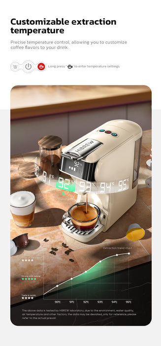 HiBrew - 5 in 1 Multiple capsules coffee machine - White H1B | جهاز صنع القهوة بكبسولات متعددة 5 في 1 - أبيض