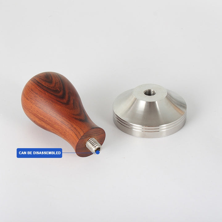 51mm Stainless Steel Tamper with Wooden Handle | مكبس من الفولاذ المقاوم للصدأ مقاس 51مم بمقبض خشبي