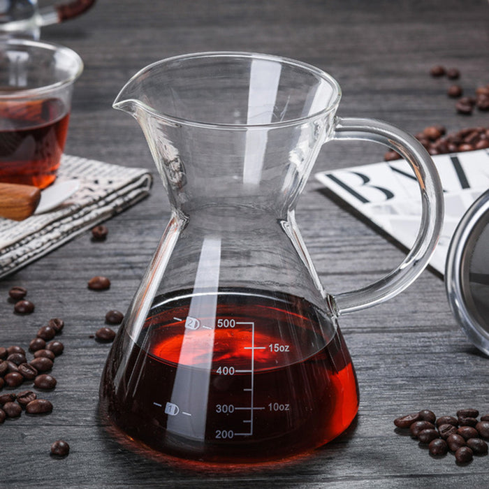 Sturdy Glass Coffee with Stainless Steel Espresso Filter 500ml