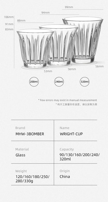 Glass cup 130ml  transperant- 3 Bomber | كوب 130 مل زجاجي