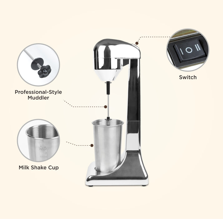 Orca - Electric Milk Shake Maker Machine , Frother Mixer  450ml Silver