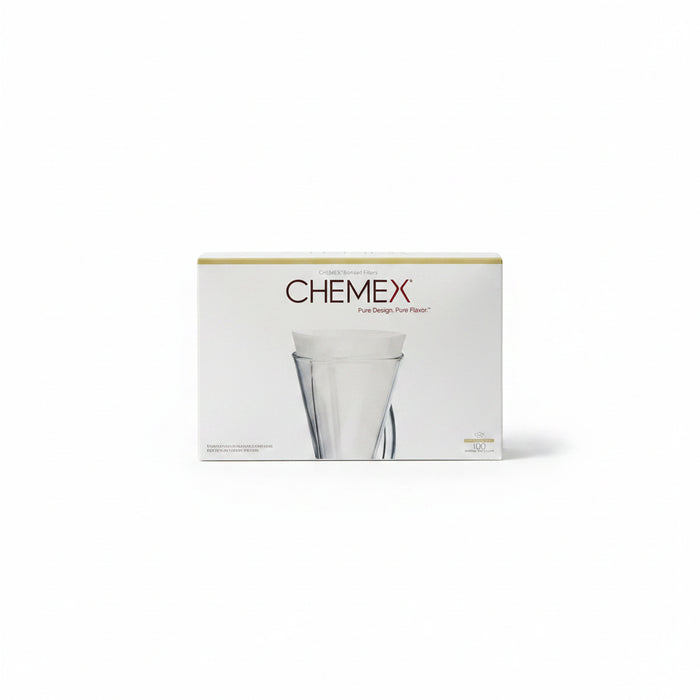 CHEMEX Bonded™ Half Circle White Coffee Filters – 100 Count for 1–3 Cup Coffee Makers