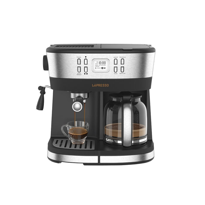 LePresso - Dual Brew Drip Coffee & Espresso Machine - Black