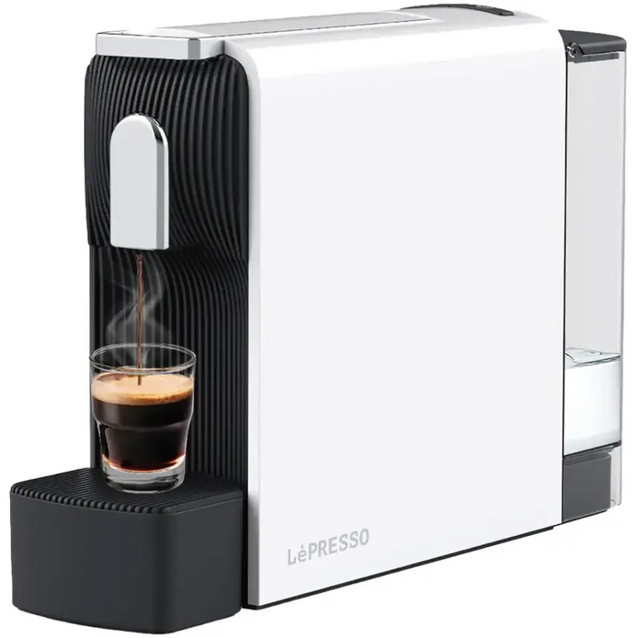 Lepresso Baristo Espresso Machine – 19-Bar Pressure, Nespresso Capsule Compatible, Compact Design (White)