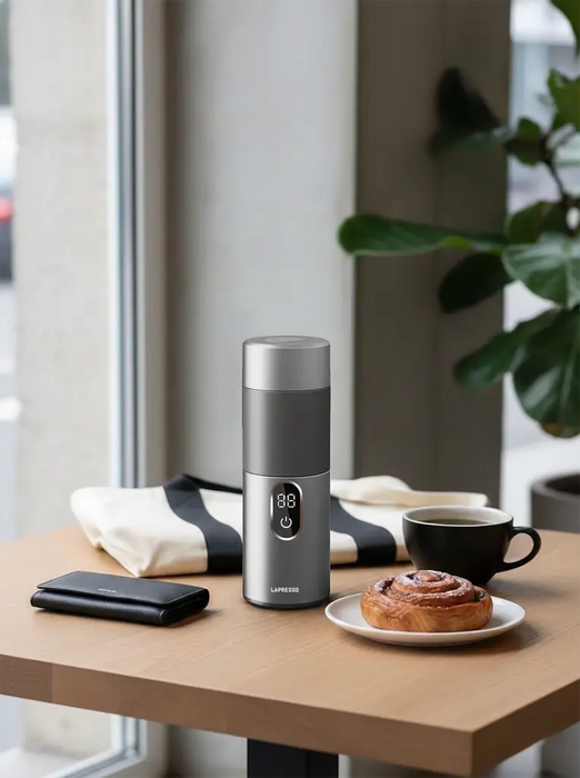 Lepresso Mokarise Electric Moka Maker (Car & Home Use) | Dual Voltage 12V/220V | 150mL | Stainless Steel | Silver