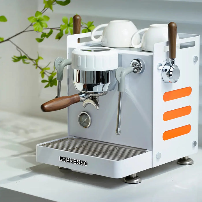 LePresso Commercial Bellissimo Triple Boiler 15 Bar Coffee Machine with Dual Italian Pump - White