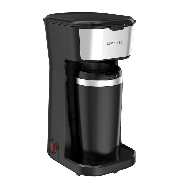 Lepresso - Coffee Maker with Travelling Mug 450W Black | ليبريسو - ماكينة صنع القهوة مع كوب متنقل لون اسود