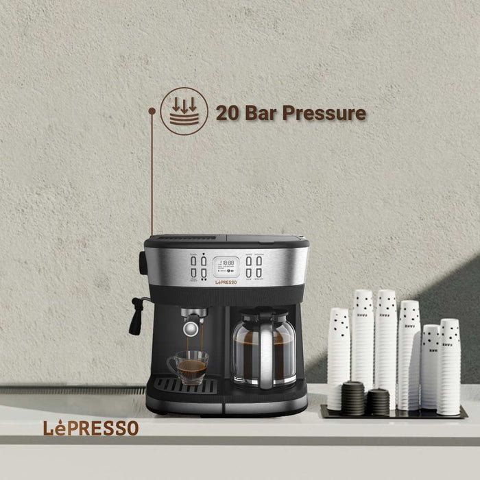 LePresso - Dual Brew Drip Coffee & Espresso Machine - Black