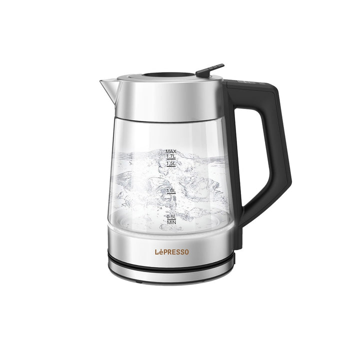 LePresso - Multi-Temperature Illuminated Glass Kettle - Black