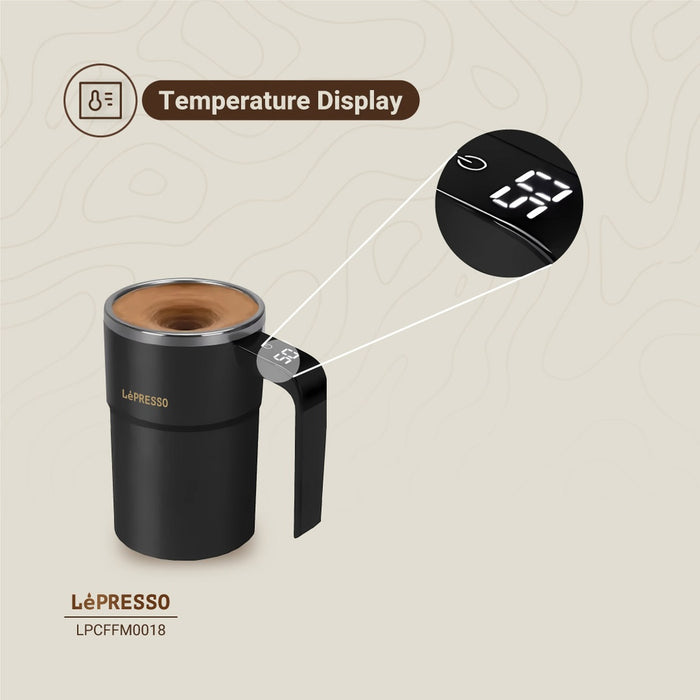 Lepresso - Auto Stirring Mug Black | ليبريسو - كوب التحريك التلقائي باللون الاسود