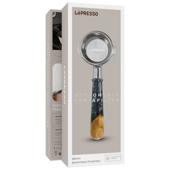 Lepresso -  58mm Bottomless Portafilter - BROWN