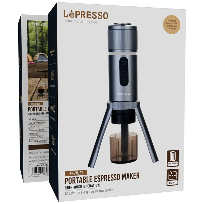 Lepresso -  Brewjet Portable Espresso Maker - Gray