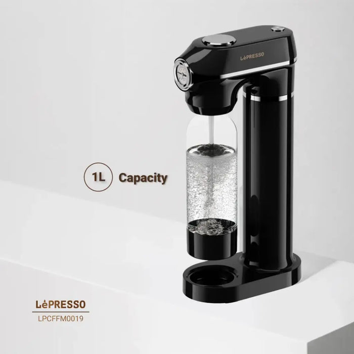 LePresso - Carbonator – Sparkling Water Maker | 1L – Black