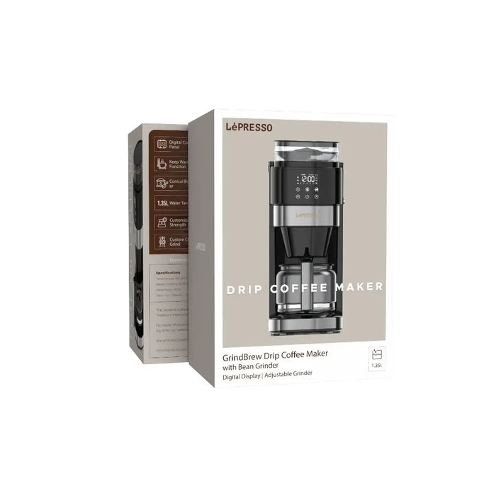 Lepresso - Coffee Brewer With Bean Grinder - Black