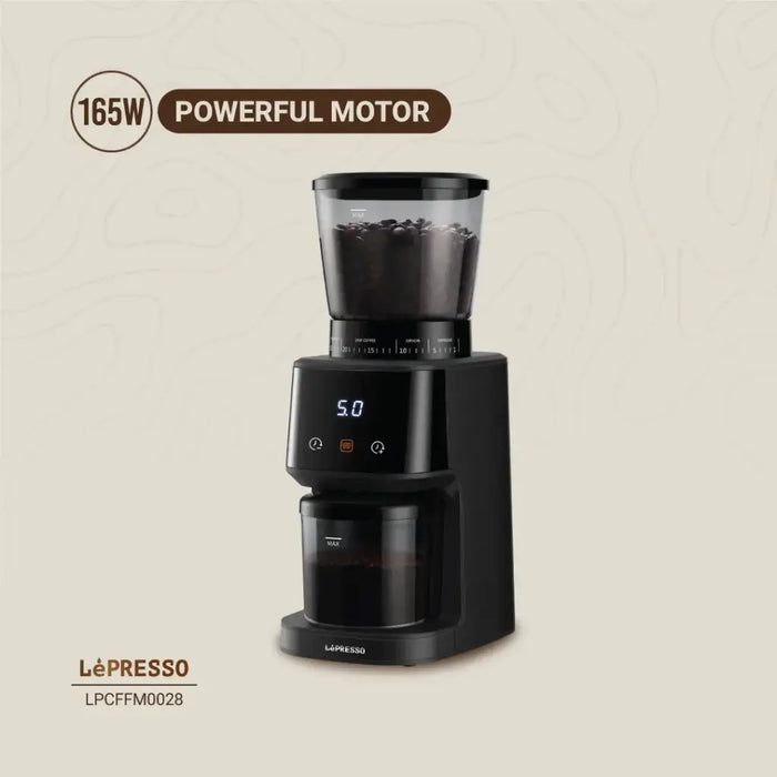 Lepresso - Conical Burr Coffee Grinder – 31 Grind Settings, 165W, Black