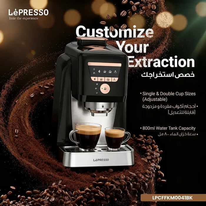 LePresso KaveMystique Automatic Turkish Coffee Maker with Self-Cleaning Function | 800mL | Digital Control Panel | Black