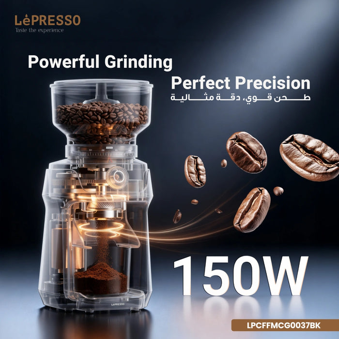 Lepresso -  Macinare Stainless Steel Burr Grinder - Black