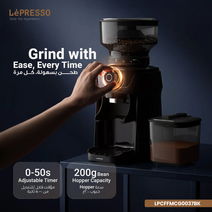 Lepresso -  Macinare Stainless Steel Burr Grinder - Black