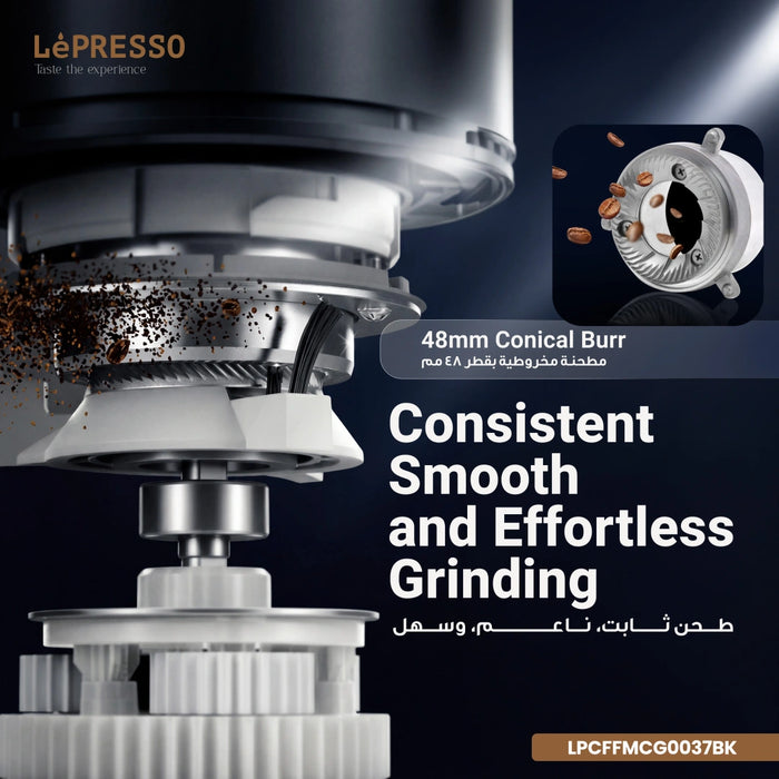 Lepresso -  Macinare Stainless Steel Burr Grinder - Black