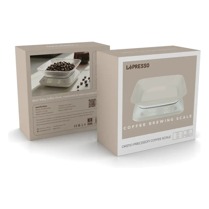 Lepresso :  Orino Precision Coffee Scale - White | ميزان قهوة دقيق من ليبرسو: أورينو - أبيض