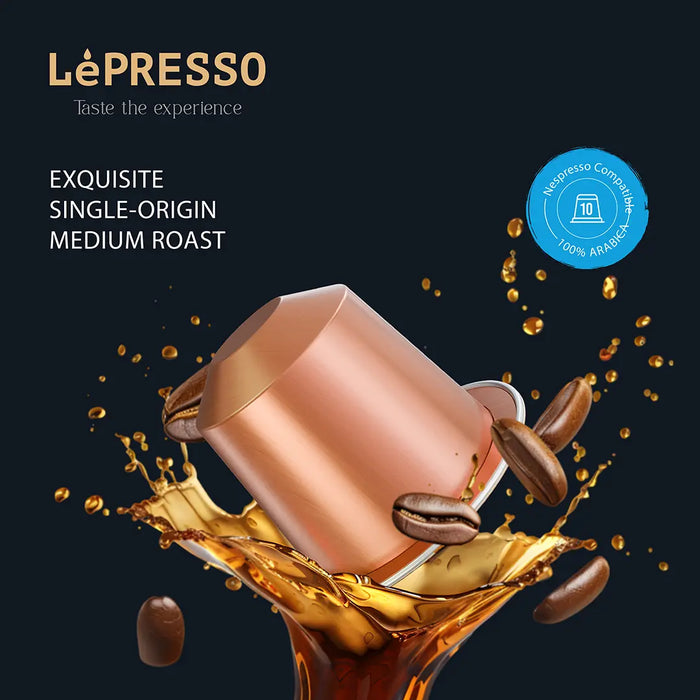Lepresso - Rwanda Single Origin Coffee Capsules – 100% Arabica, Medium Roast, Nespresso Compatible, 10-Pack