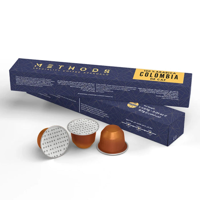 Methods Roastery – Colombia Decaf Single Origin Coffee Capsules – 10 Capsules
