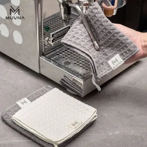 MUVNA Small Waffle Barista Towel 30 × 30 cm – Grey