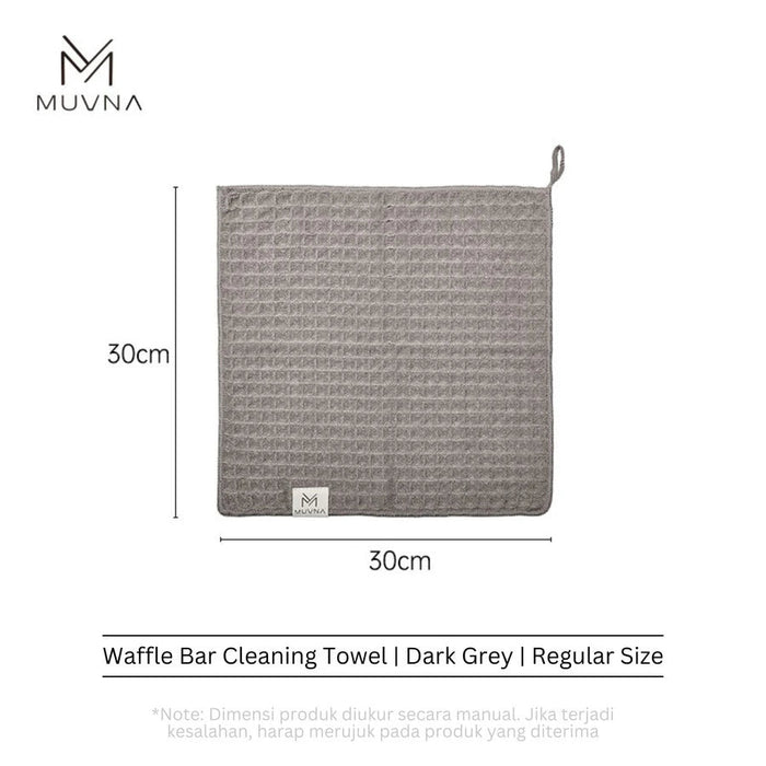 MUVNA Small Waffle Barista Towel 30 × 30 cm – Grey