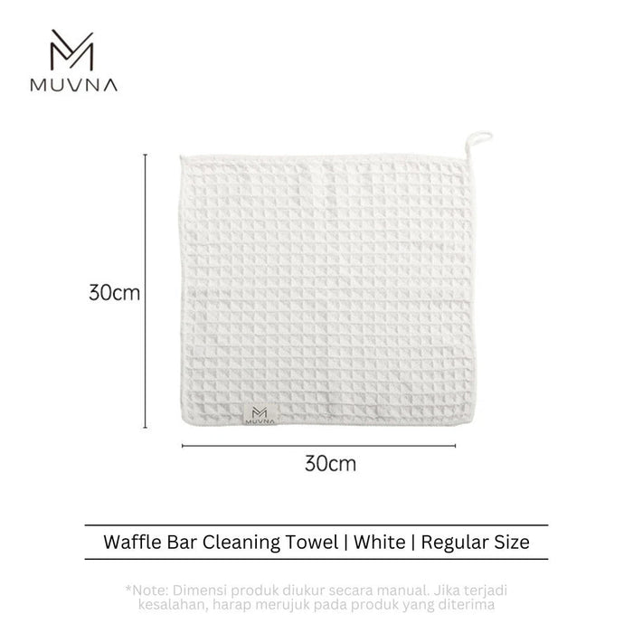 MUVNA Small Waffle Barista Towel 30 × 30 cm – White