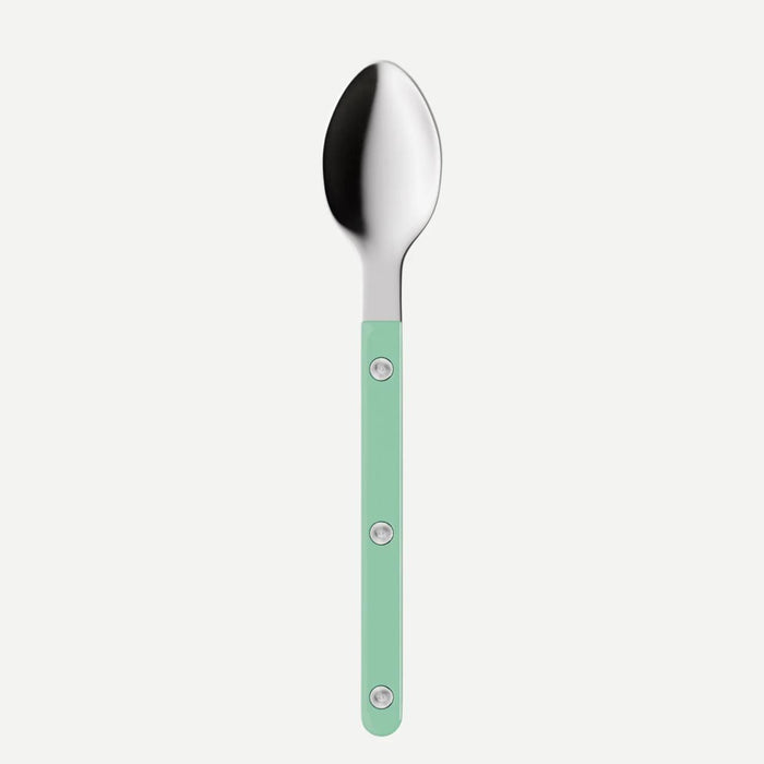 Sabre Bistrot Espresso Spoon –  Shiny Silver with Pastel green handle