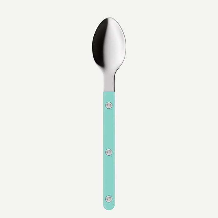 Sabre Bistrot Espresso Spoon – Shiny Silver with Turquoise handle