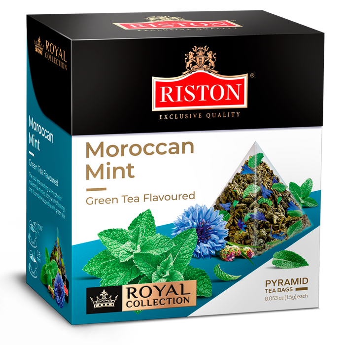 ريستون – شاي أخضر بالنعناع المغربي، بنكهة، 18 كيس شاي هرمي × 1.5 جم