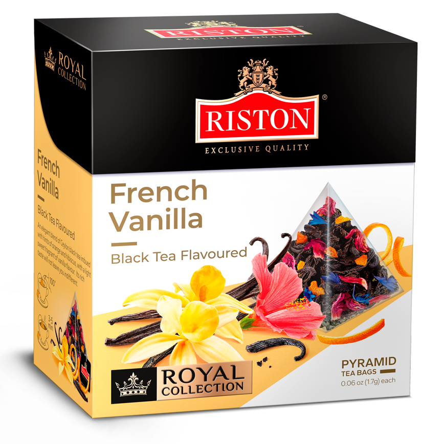Riston - French Vanilla Black Tea Flavoured 18 Pyramid Tea Bags × 1.7 ...