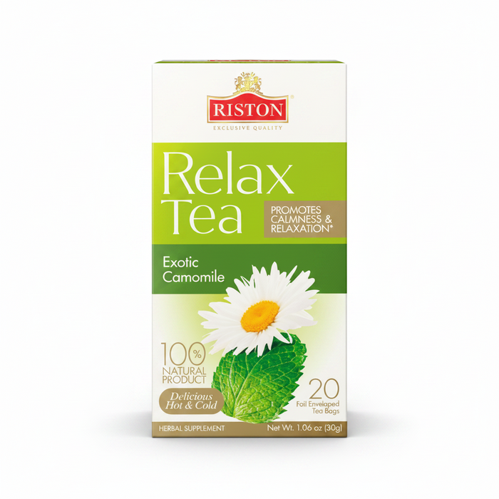 Riston - Exotic Camomile Tea – 20 Tea Bags × 1.5 g (Foiled Sachets)