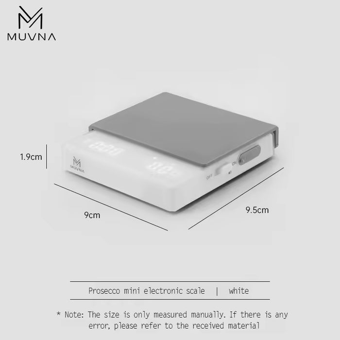 MUVNA Mini Psyche Smart Coffee Scale – White | ميزان قهوة MUVNA Mini Psyche Smart الرقمي – أبيض
