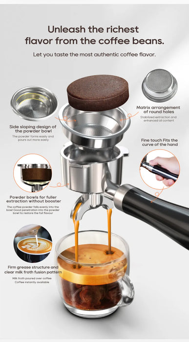 (ماكينة قهوة إسبريسو نصف أوتوماتيكية (فضةH10A