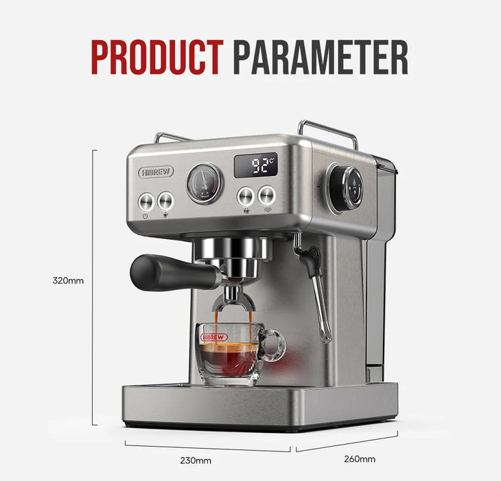 HiBrew H10A – Semi Automatic Espresso Coffee Machine (Silver ) |